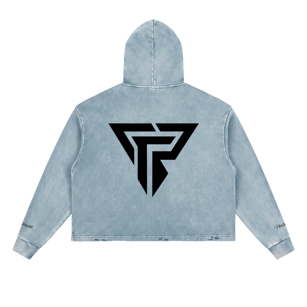 PRSSRWRK NO LIMITS Vintage Wash Hoodie – Light Blue