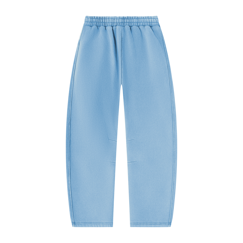 Prssrwrk Unisex Vintage Wash Barrel Leg Fleece Sweatpants