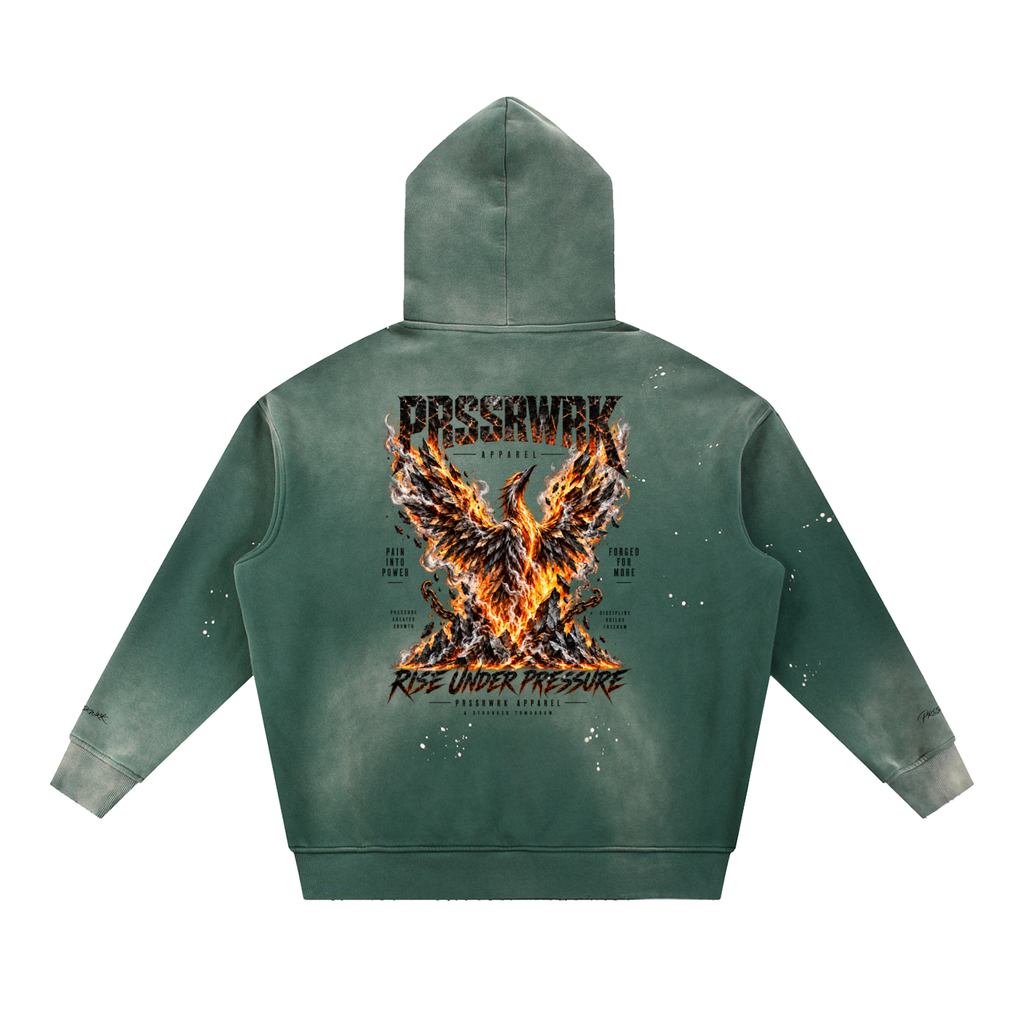 Vintage Washed Frayed Fleece Hoodie