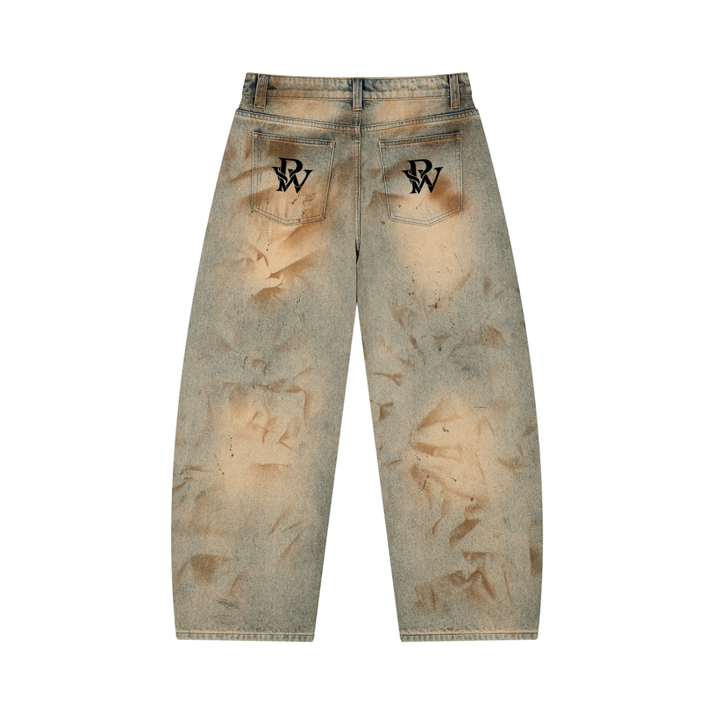 Prssrwrk Men’s Vintage Wash Barrel Leg Jeans