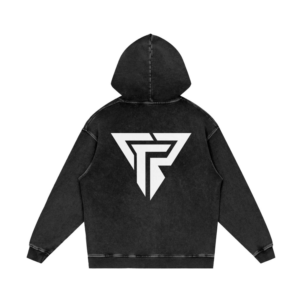 PRSSRWRK Signature Vintage Wash Hoodie – Black