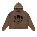 PRSSRWRK Vintage Washed Frayed-Hem Hoodie