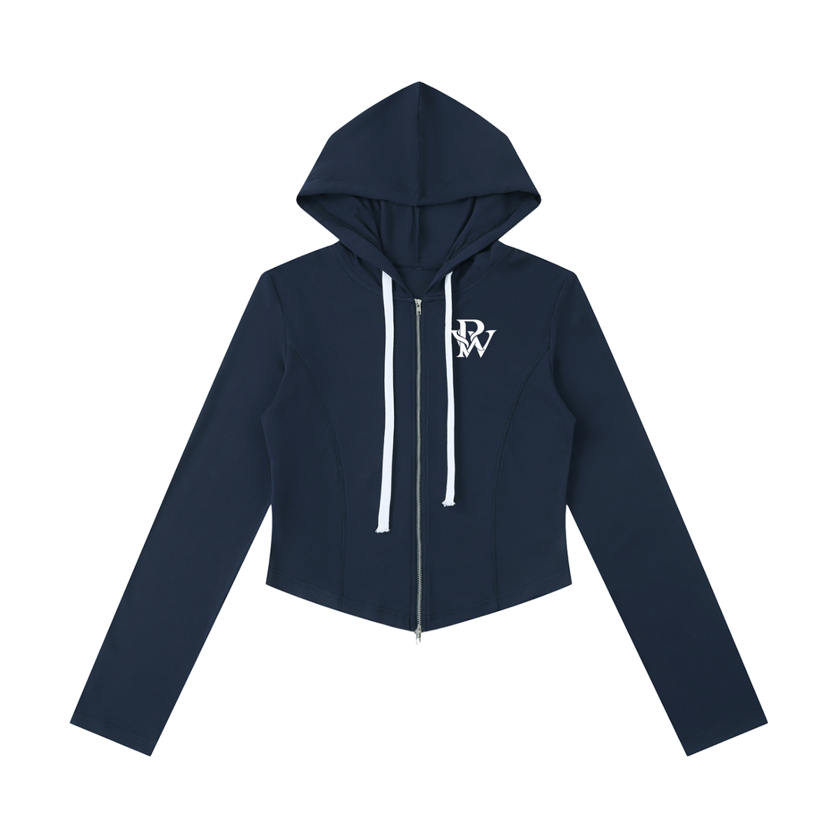 PRSSRWRK Women's Slim Cropped Zip Hoodie