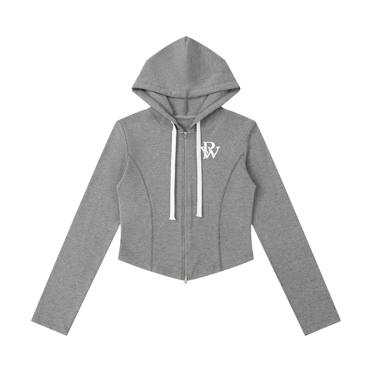 PRSSRWRK Women's Slim Cropped Zip Hoodie