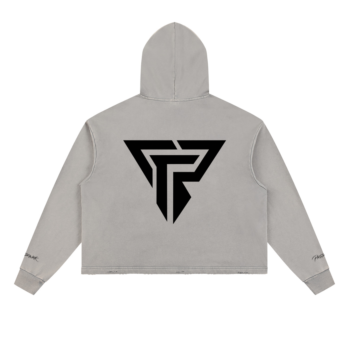 PRSSRWRK Vintage Washed Frayed-Hem Hoodie