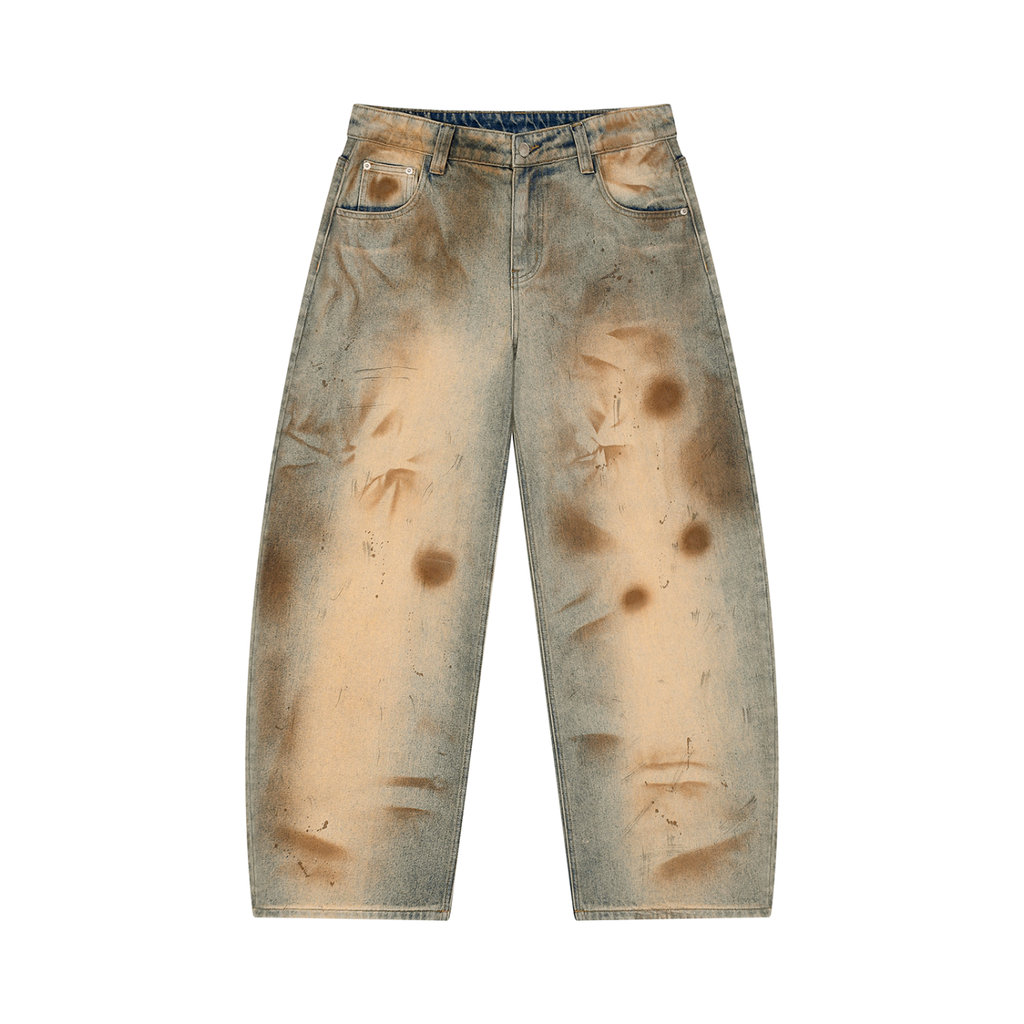 Prssrwrk Men’s Vintage Wash Barrel Leg Jeans