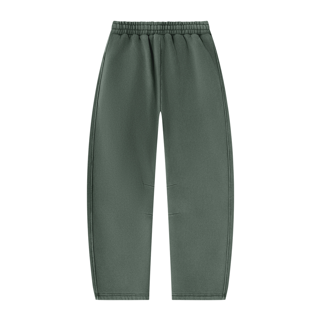 Prssrwrk Unisex Vintage Wash Barrel Leg Fleece Sweatpants