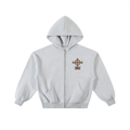 Contrast-Stitched Boxy Fleece Zip Hoodie