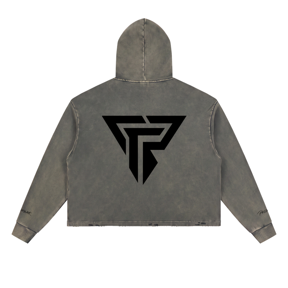 PRSSRWRK Vintage Washed Frayed-Hem Hoodie