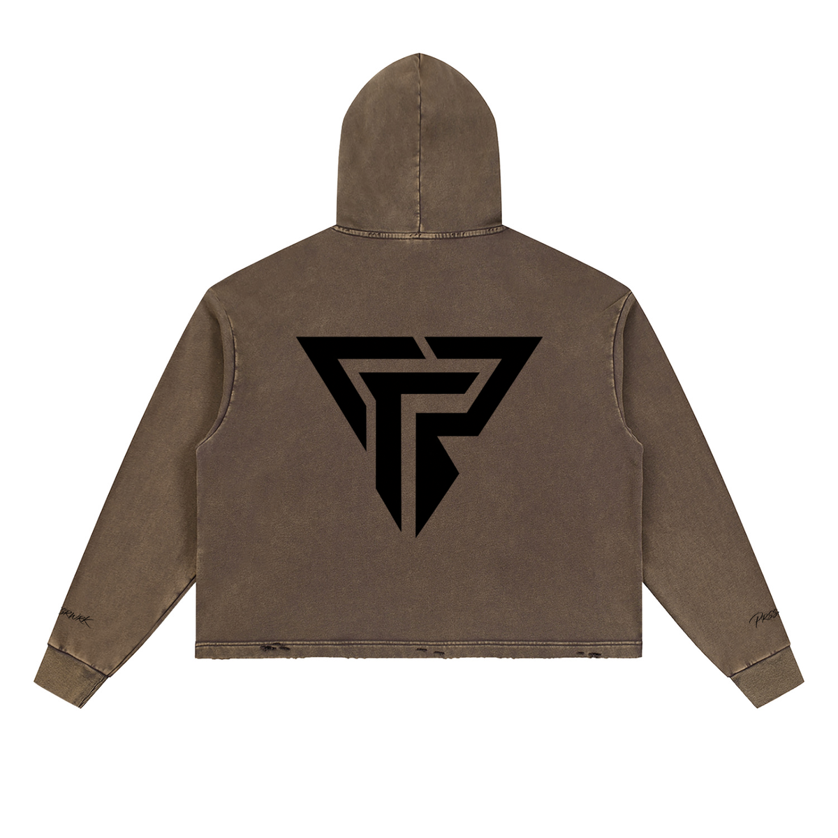 PRSSRWRK Vintage Washed Frayed-Hem Hoodie