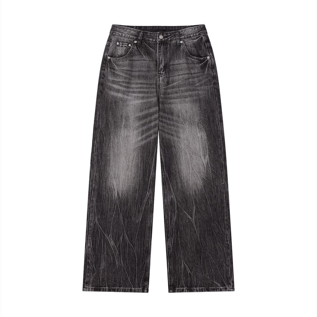 Prssrwrk Men’s Vintage Wash Wide Leg Jeans