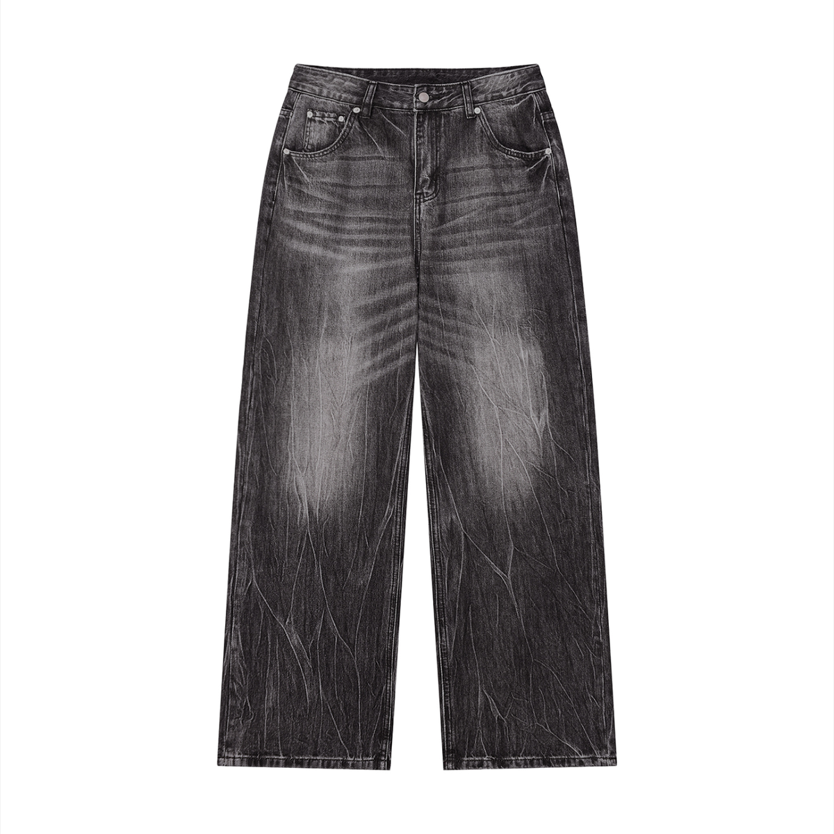 Prssrwrk Men’s Vintage Wash Wide Leg Jeans