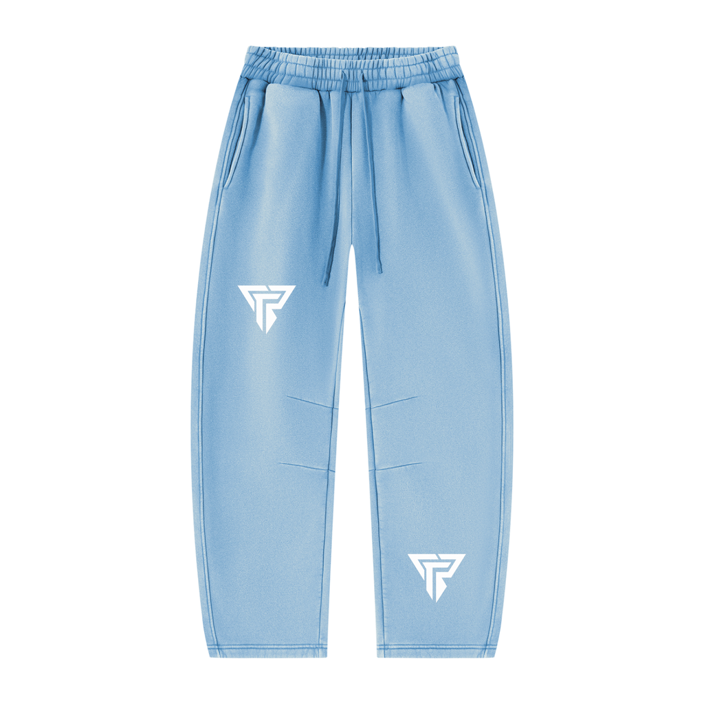 Prssrwrk Unisex Vintage Wash Barrel Leg Fleece Sweatpants