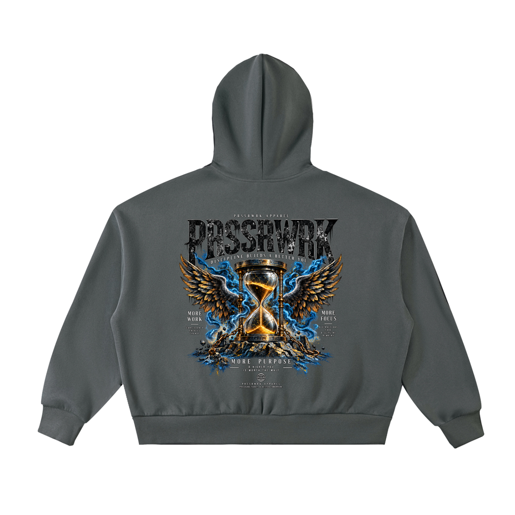 Fleeced Full-Zip Boxy Hoodie