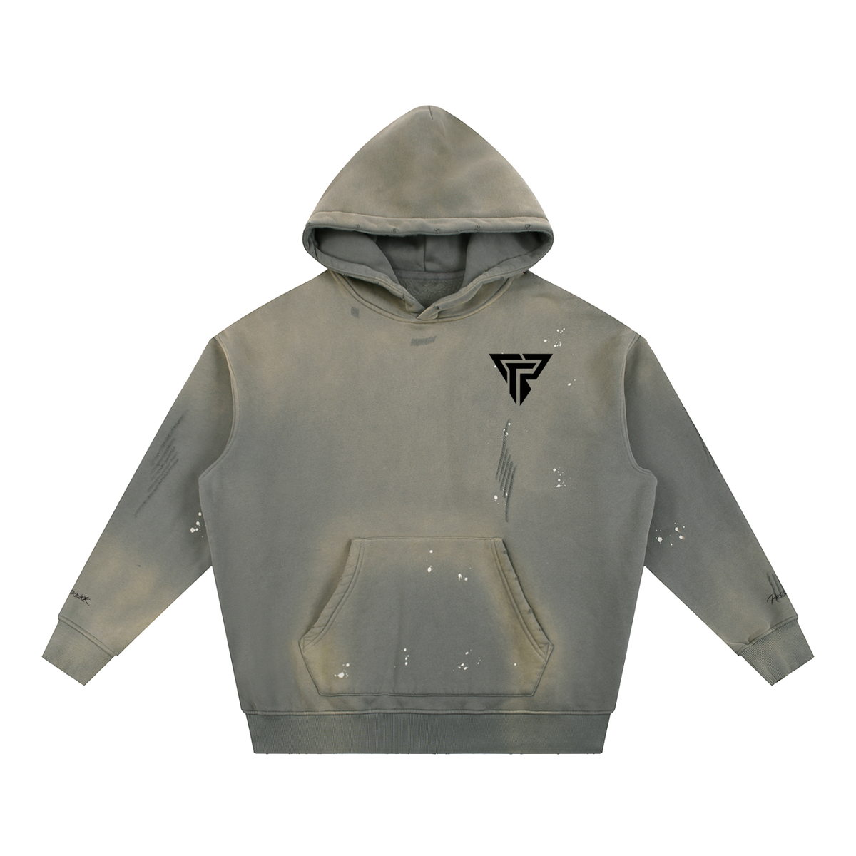 Vintage Washed Frayed Fleece Hoodie