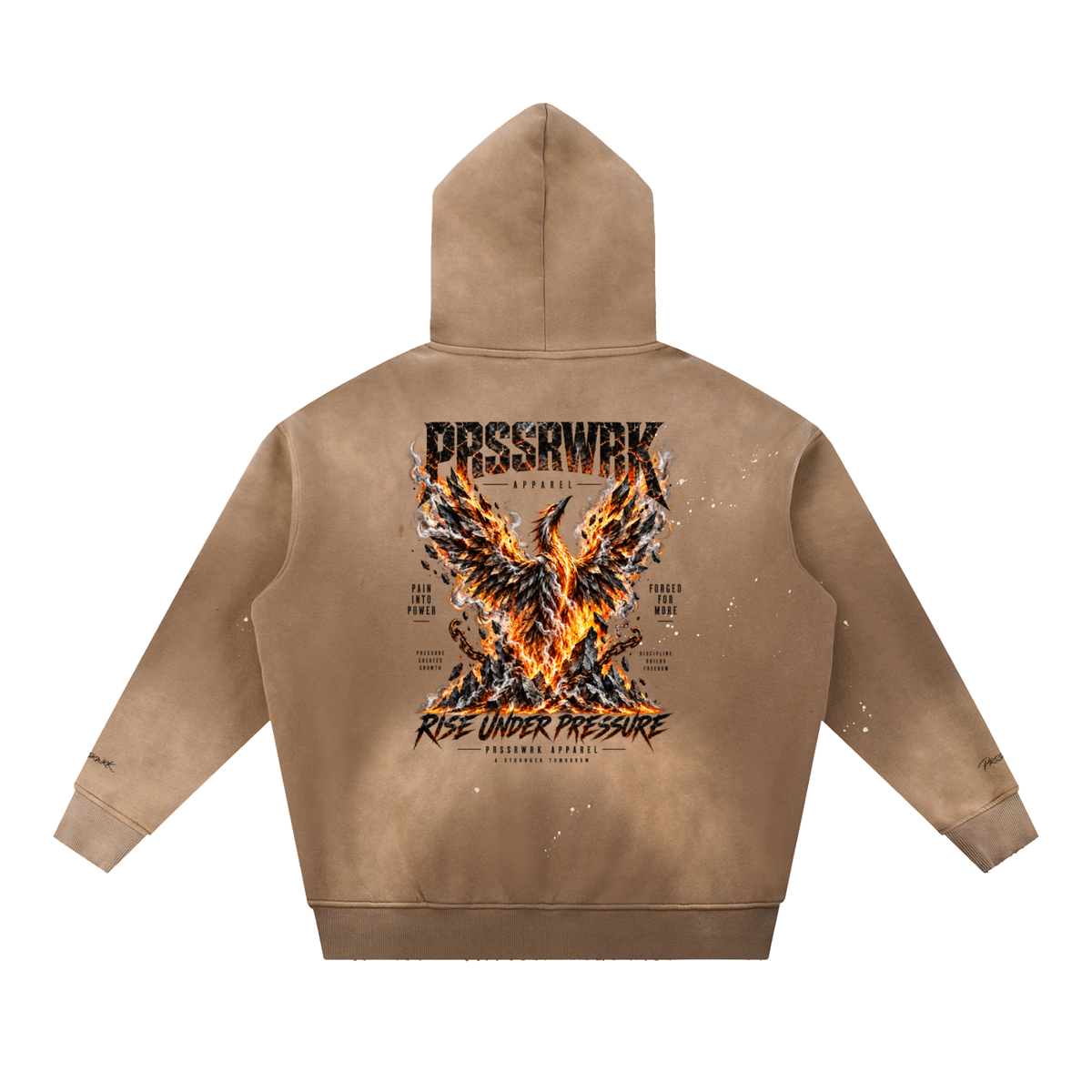 Vintage Washed Frayed Fleece Hoodie