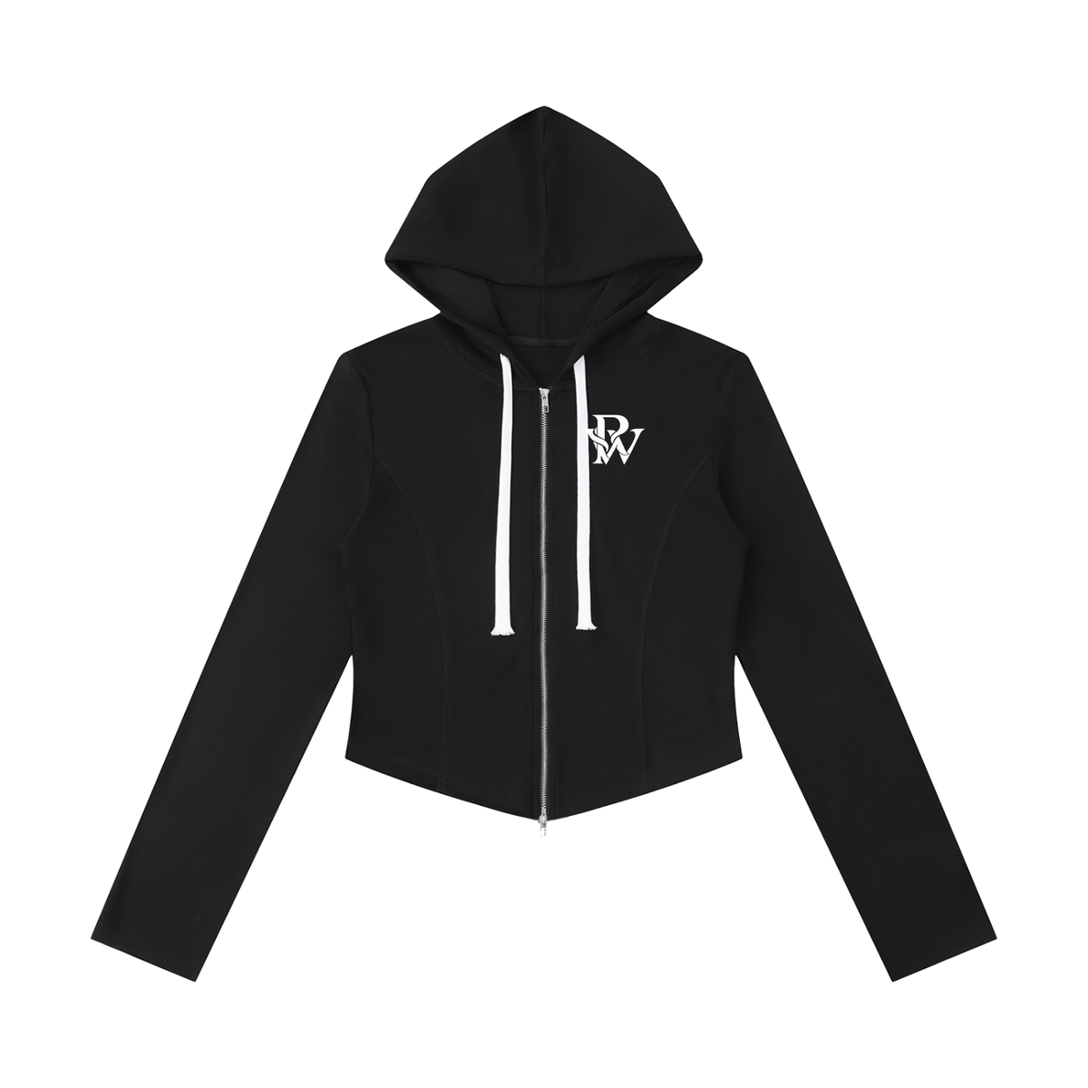 PRSSRWRK Women's Slim Cropped Zip Hoodie