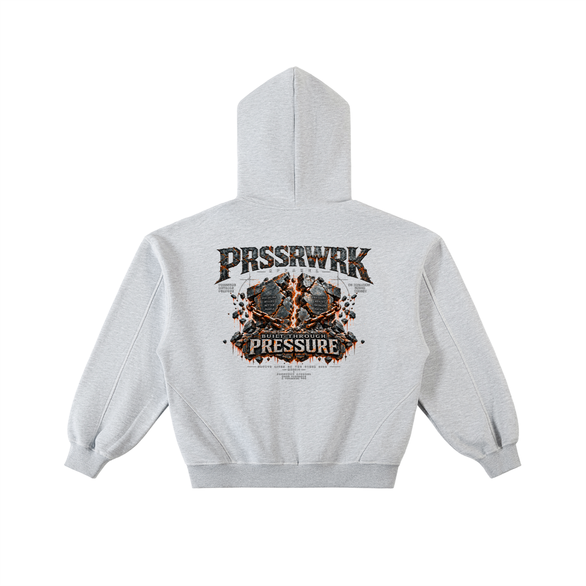 Contrast-Stitched Boxy Fleece Zip Hoodie