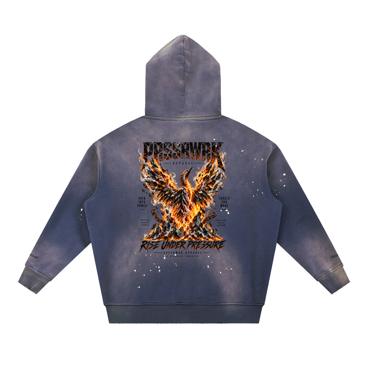 Vintage Washed Frayed Fleece Hoodie