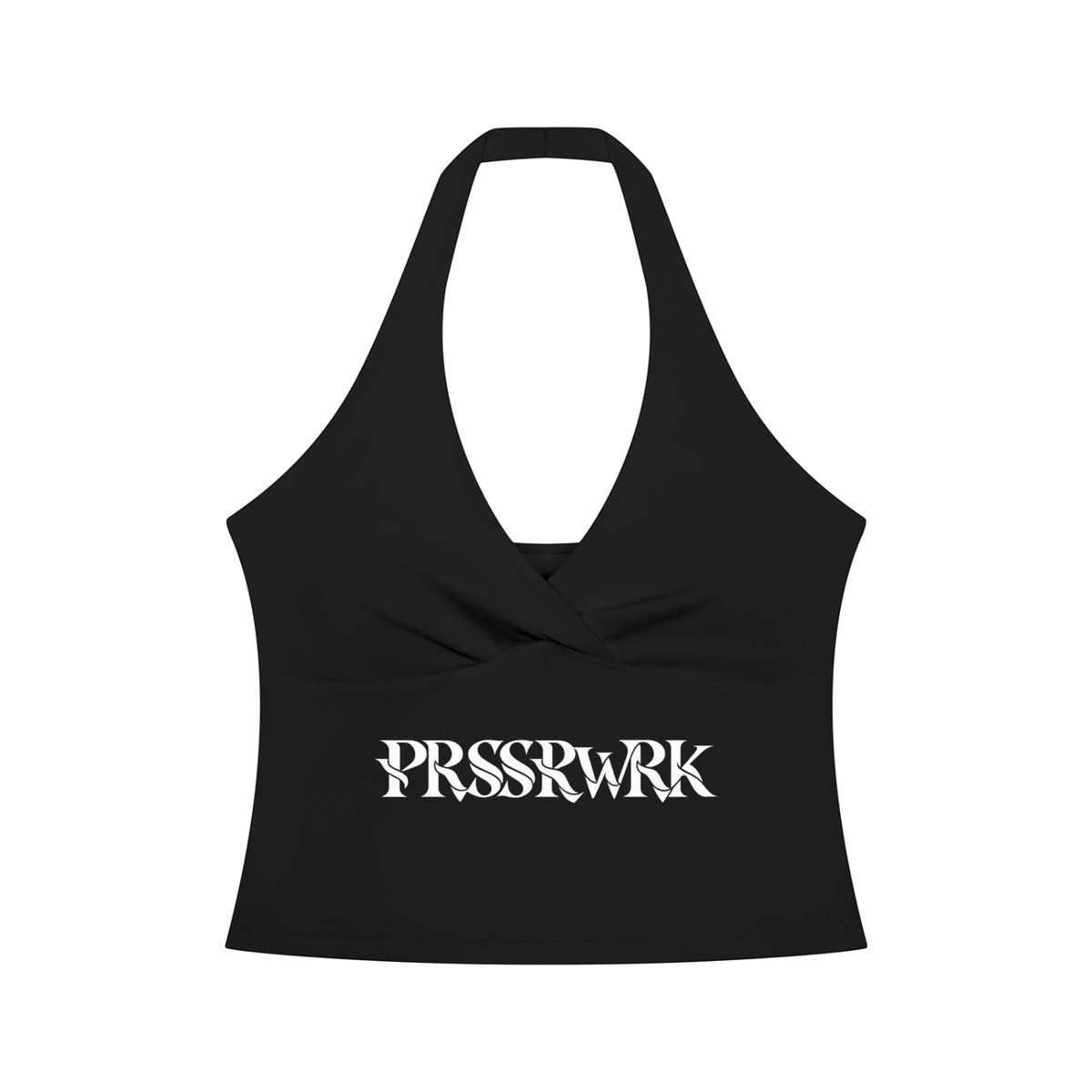 PRSSRWRK Women's Ruched Halter Tank