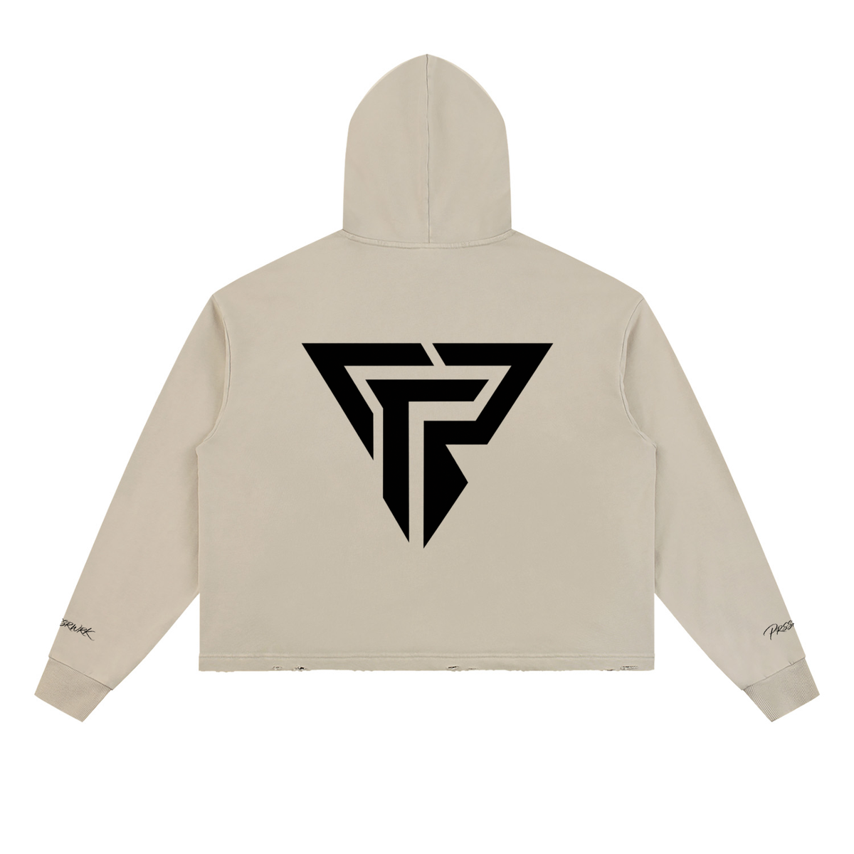 PRSSRWRK Vintage Washed Frayed-Hem Hoodie