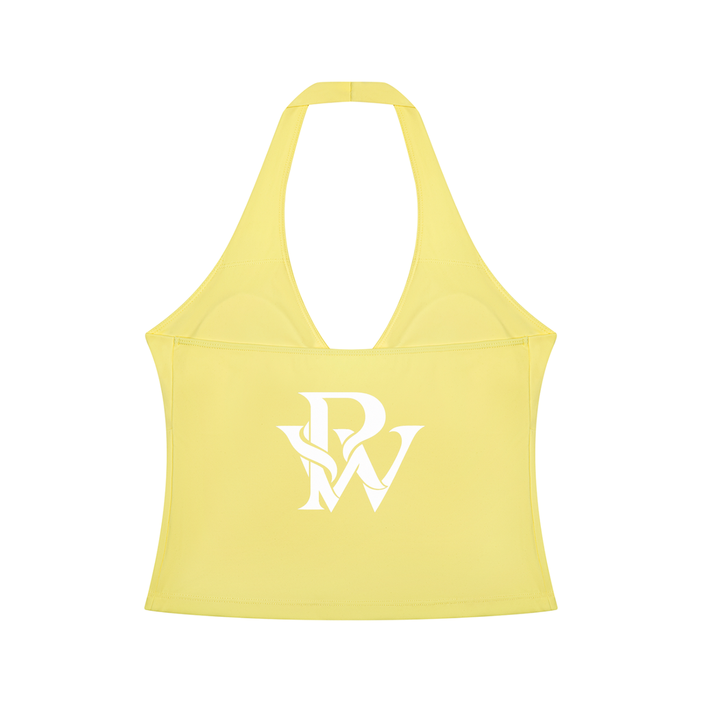 Prssrwrk Women’s Ruched Halter Yoga Tank Top