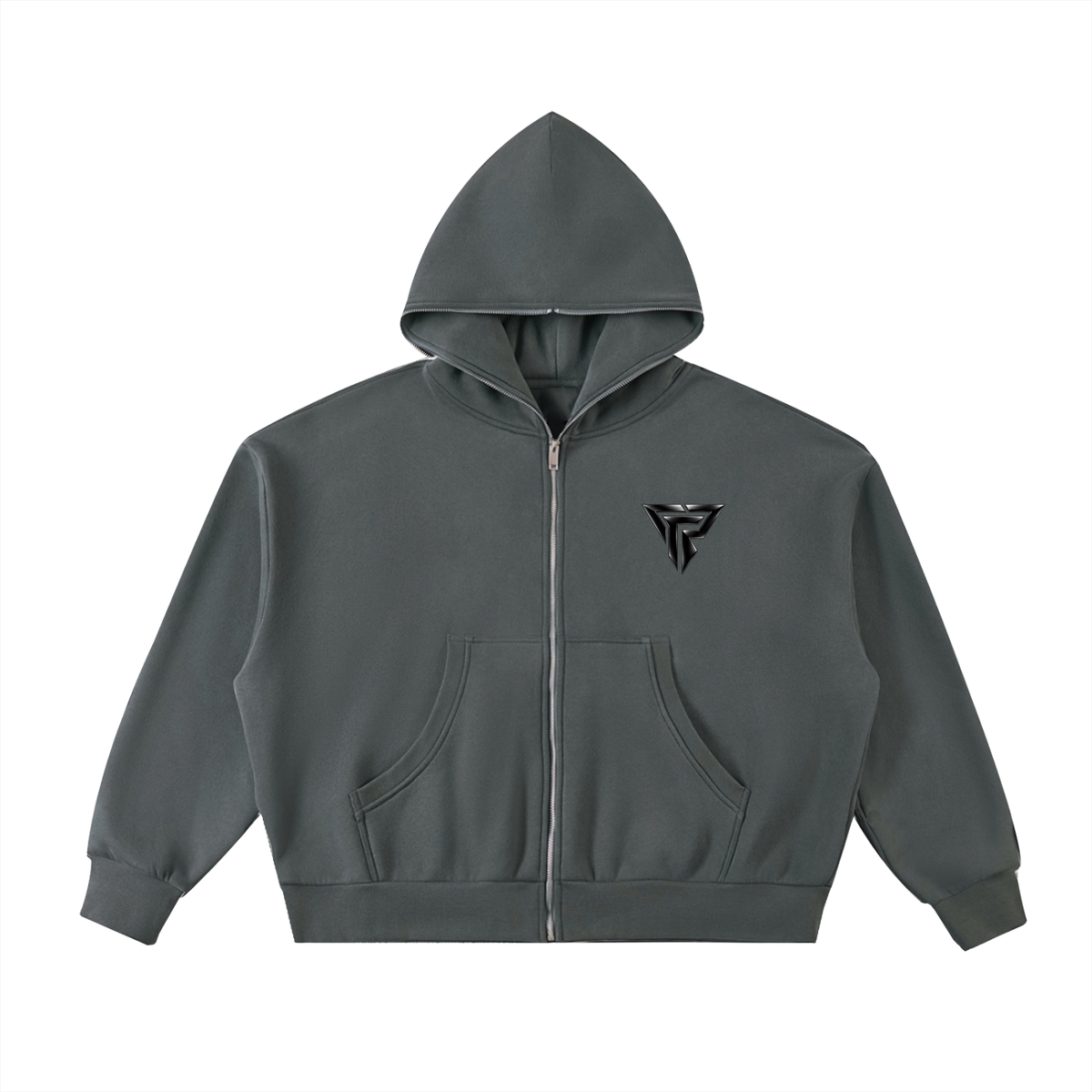 PRSSRWRK Full-Zip Boxy Fleece Hoodie