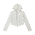 Prssrwrk Women's Slim Cropped Full Zip Hoodie