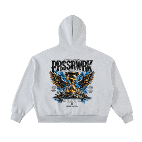 Prssrwrk Fleeced Full-Zip Boxy Hoodie