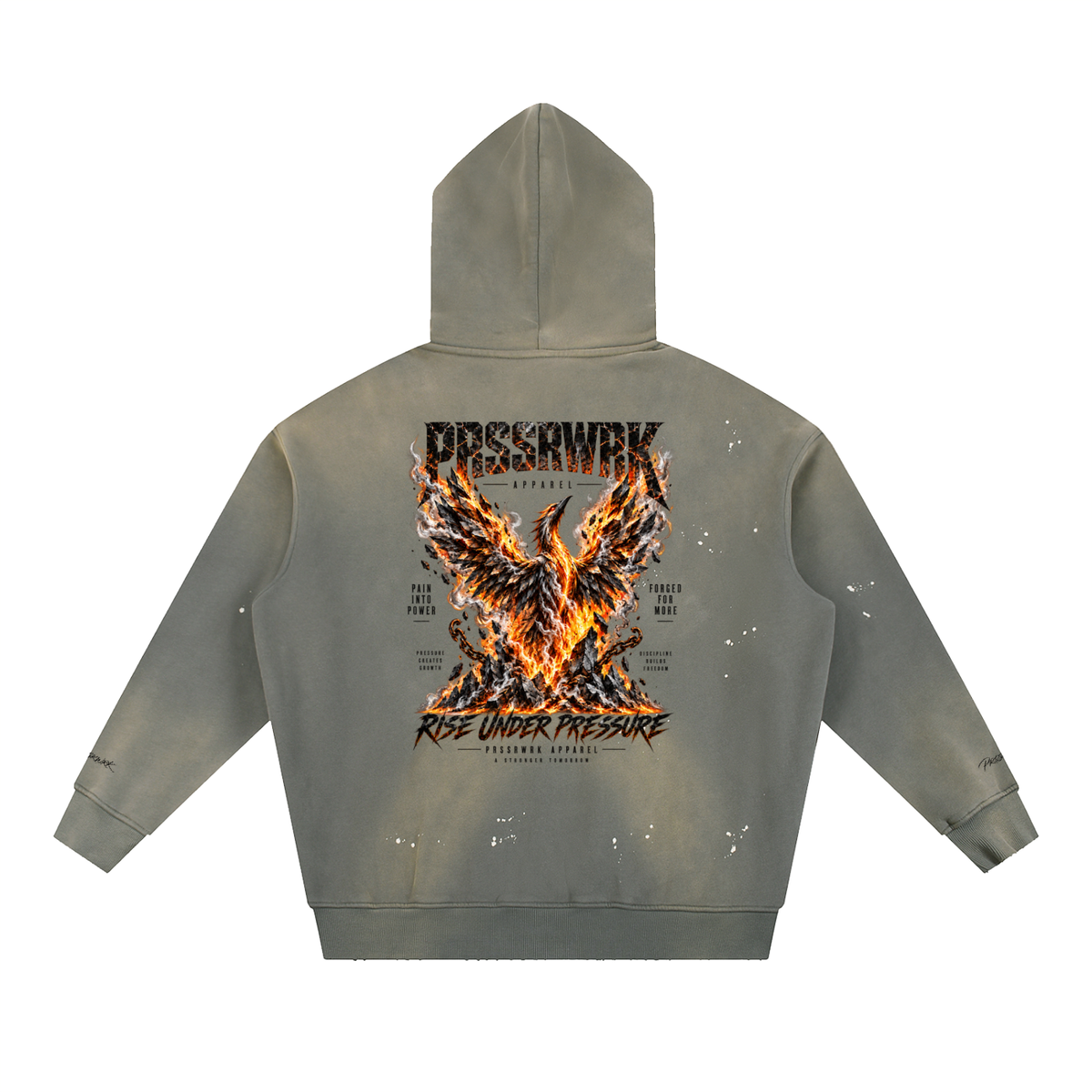 Vintage Washed Frayed Fleece Hoodie